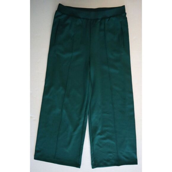 Sweaty Betty SB9093 Women's Sz 10 Green Retro Tricot Wide Leg Pants - Picture 1 of 14